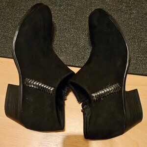 Ladies XAppeal Black Suede Ankle Boots Size 6M